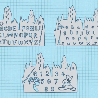 Stencil/Normographer Chữ cái Harry Potter (In hoa, thường) & Số