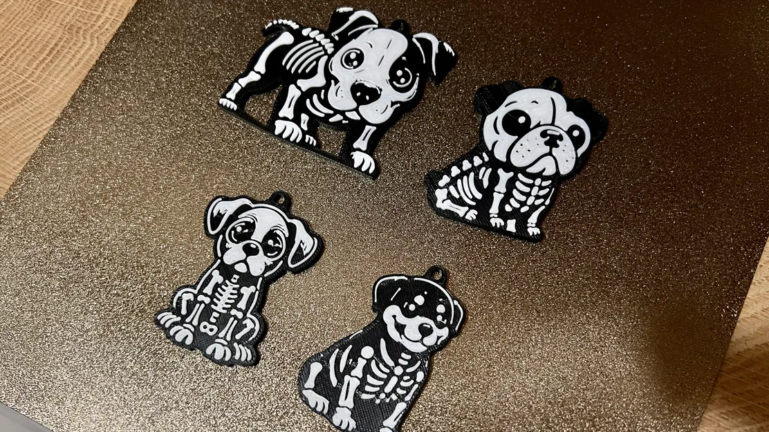 Bộ Chó Set 2 - Móc Khóa Halloween Skeleton - Image 2