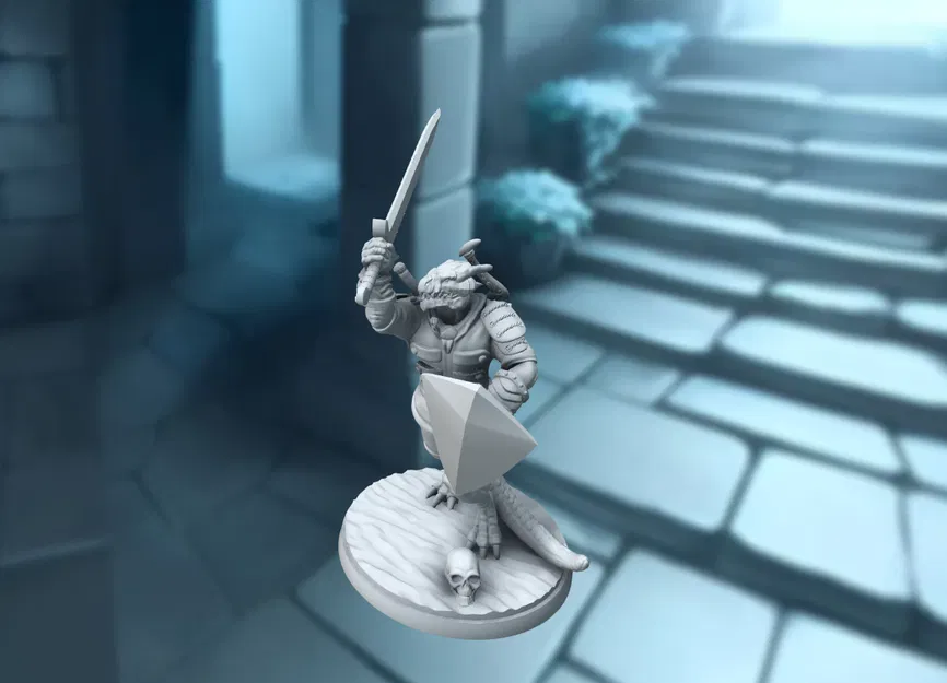 Chiến binh Dragonborn (nam) - Dragonborn Male Fighter - Image 1