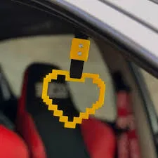 Tsurikawa Trái Tim Pixel - Trang Trí Xe Độc Đáo - Image 2