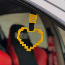 Tsurikawa Trái Tim Pixel - Trang Trí Xe Độc Đáo