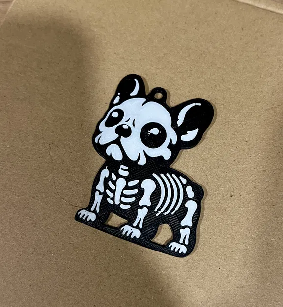 Móc khóa Halloween French Bulldog dạng bộ xương (Skeleton) – 55mm - Image 2