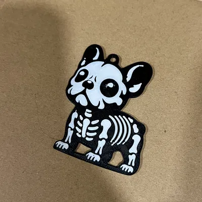 Móc khóa Halloween French Bulldog dạng bộ xương (Skeleton) – 55mm