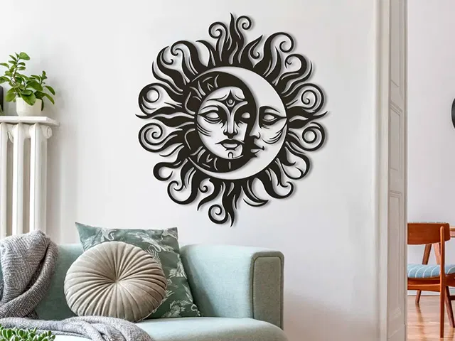 Mô Hình "Moon&Sun" - Tượng Trang Trí Mặt Trời Mặt Trăng 3D - Image 1