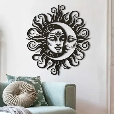 Mô Hình "Moon&Sun" - Tượng Trang Trí Mặt Trời Mặt Trăng 3D