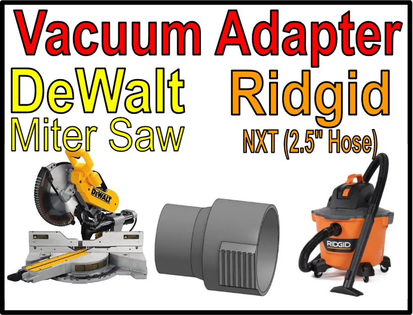 Adapter ống hút bụi Ridgid Shop Vacuum sang DeWalt Miter Saw - Image 1