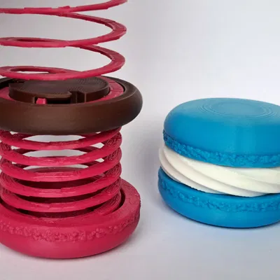 Springo Macaron – Đồ chơi lò xo macaron 3 mảnh (print-in-place)