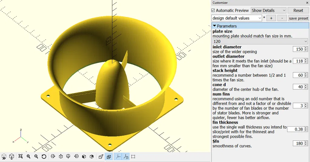 Bộ tuỳ biến Velocity Stack Quạt Máy Tính Parametric (Customizer) - Image 1