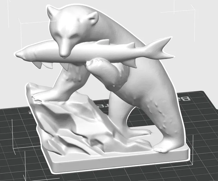 Tượng Gấu Đen Đón Cá Hồi Sống Động - Mô Hình 3D Trang Trí - Image 2