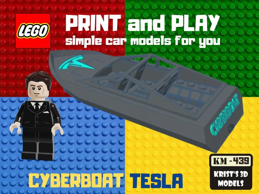 Mô Hình Thuyền LEGO Tesla Cyberboat - In 3D Sáng Tạo - Image 1