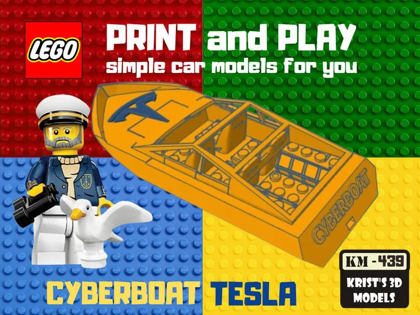 Mô Hình Thuyền LEGO Tesla Cyberboat - In 3D Sáng Tạo - Image 2