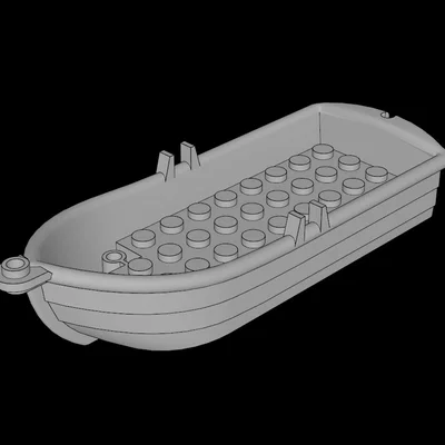 Thuyền Lego Tương Thích (5x14x2) - Mô Hình 3D