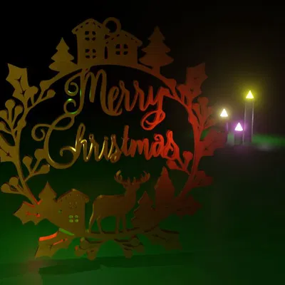 Trang Trí Giáng Sinh "Merry Christmas" In 3D