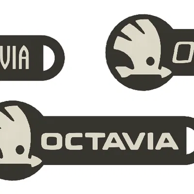Móc khóa đồng xu Škoda Octavia 3D