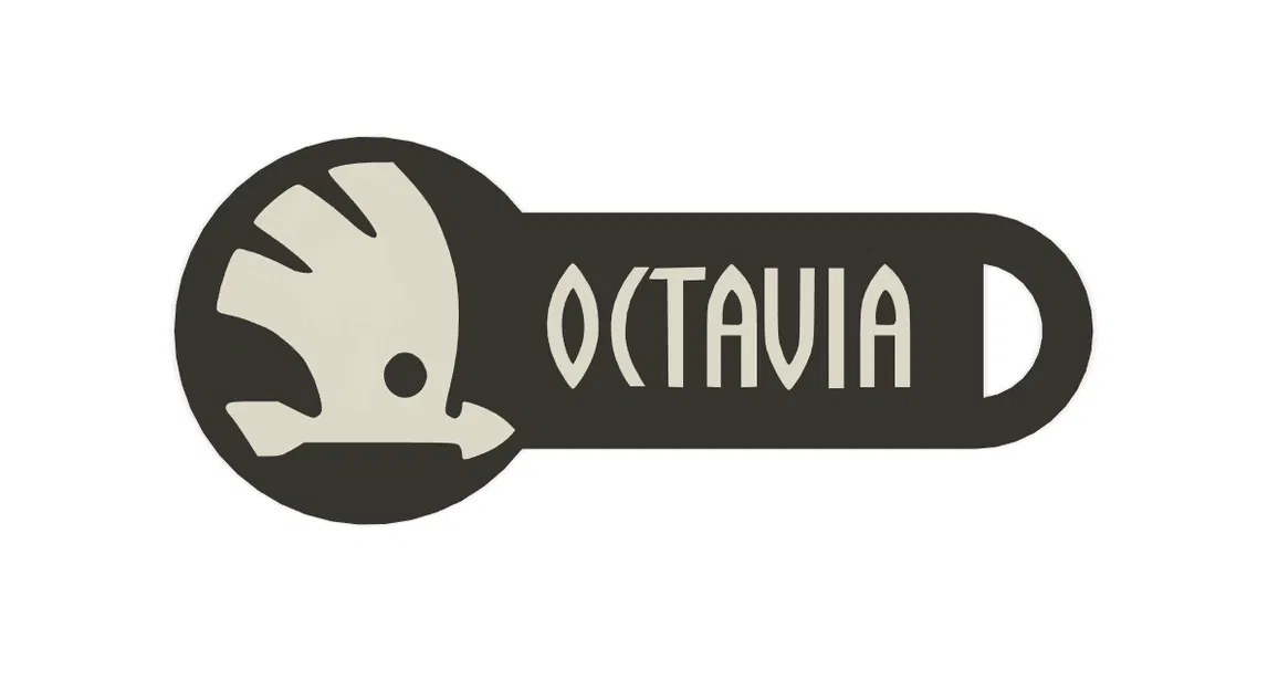 Móc khóa đồng xu Škoda Octavia 3D - Image 2
