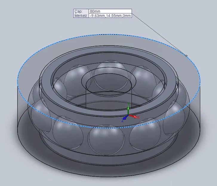 Mô hình Vòng Bi Cầu 3D (Trong 20mm, Ngoài 80mm) - Image 3