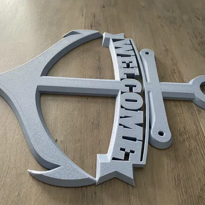 Biển Chào Mừng Hình Mỏ Neo "Welcome Anchor" Trang Trí Nhà Cửa