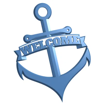 Biển Chào Mừng Hình Mỏ Neo "Welcome Anchor" Trang Trí Nhà Cửa