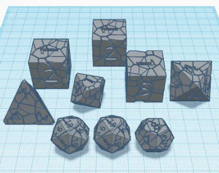 Bộ Xúc Xắc 3D Rạn Nứt Độc Đáo Cho Game Thủ - Image 1