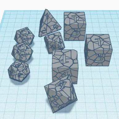 Bộ Xúc Xắc 3D Rạn Nứt Độc Đáo Cho Game Thủ