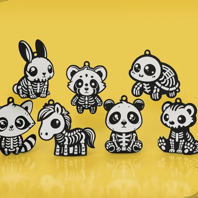 Móc khóa Halloween thú cưng skeleton dễ thương – 7 mẫu