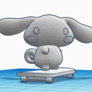 Mô Hình Cinnamoroll Trượt Ván 3D Đáng Yêu