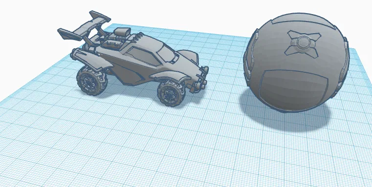 Xe và Bóng Rocket League - Mô Hình 3D Chi Tiết - Image 1