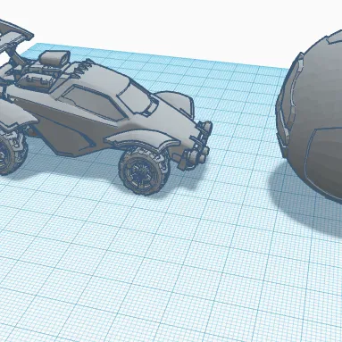 Xe và Bóng Rocket League - Mô Hình 3D Chi Tiết