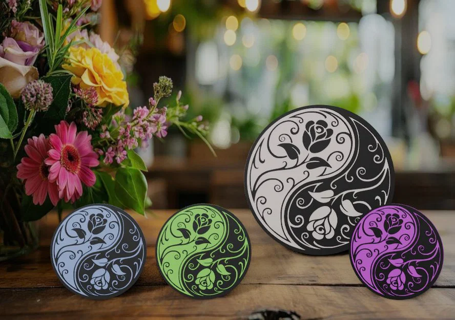 Móc Khóa Hoa Hồng Âm Dương - Trang Trí Nhà Cửa Độc Đáo - Image 1
