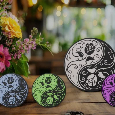 Móc Khóa Hoa Hồng Âm Dương - Trang Trí Nhà Cửa Độc Đáo