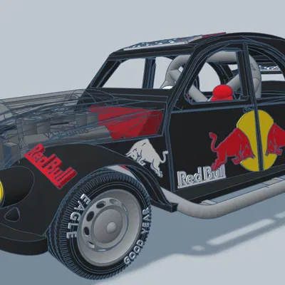 Mô Hình Xe Citroen 2CV Rally 3D