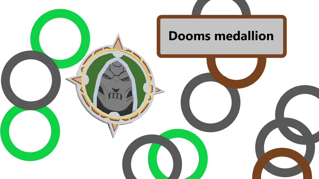 Huy hiệu Doom Fortnite CH5 S4 - Mô hình 3D độc đáo - Image 1