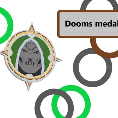 Huy hiệu Doom Fortnite CH5 S4 - Mô hình 3D độc đáo