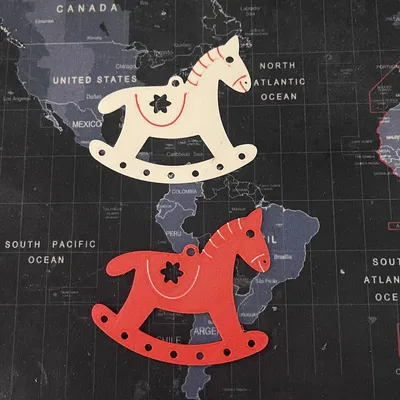 Móc Treo Trang Trí Cây Thông Noel Hình Ngựa 3D