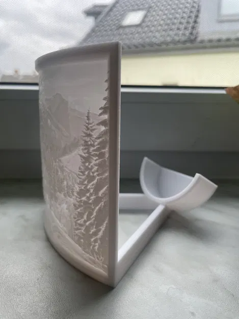 Đèn Lithophane Ngôi Nhà Mùa Đông Giữa Núi Tuyết - Image 3