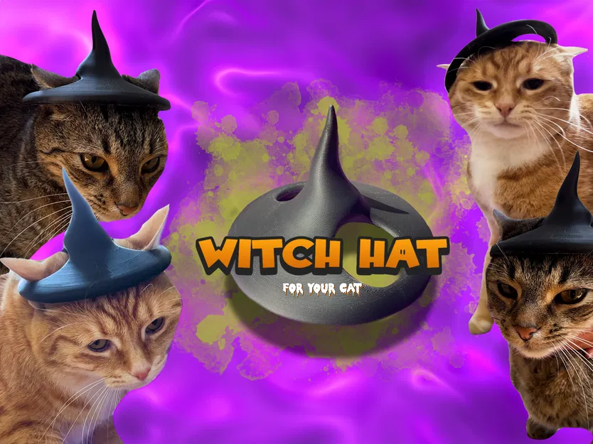 Mũ Phù Thủy Cho Mèo - Phụ Kiện Hóa Trang Halloween Đáng Yêu - Image 1