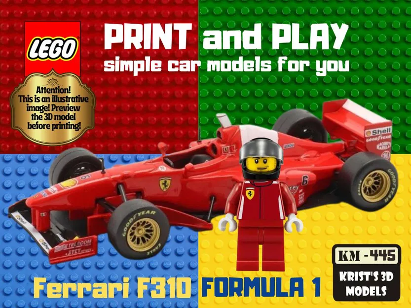Mô Hình LEGO Ferrari F310 Formula 1 Tự In 3D - Image 1