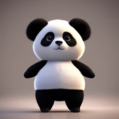 Mô Hình 3D Gấu Trúc Panda Dễ Thương, In Đa Sắc