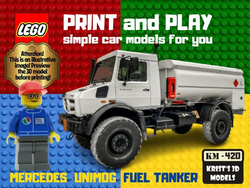 Mô hình xe bồn chở nhiên liệu Mercedes Unimog LEGO 3D - Image 1