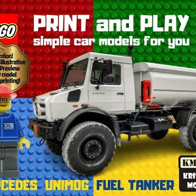 Mô hình xe bồn chở nhiên liệu Mercedes Unimog LEGO 3D