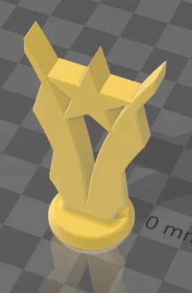 Cúp Ngôi Sao Vàng 3D - Biểu Tượng Vinh Quang - Image 1