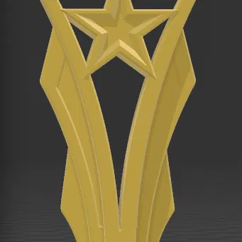 Cúp Ngôi Sao Vàng 3D - Biểu Tượng Vinh Quang