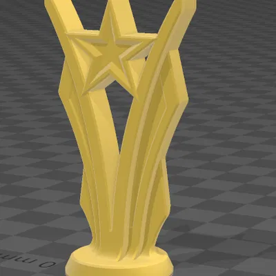 Cúp Ngôi Sao Vàng 3D - Biểu Tượng Vinh Quang