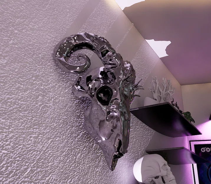 Đầu Cừu Ma Quái - Mô Hình 3D Trang Trí Độc Lạ - Image 1