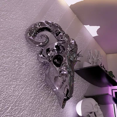 Đầu Cừu Ma Quái - Mô Hình 3D Trang Trí Độc Lạ