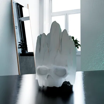 Đầu Lâu Gỗ Ma Quái - Mô Hình Trang Trí Độc Đáo