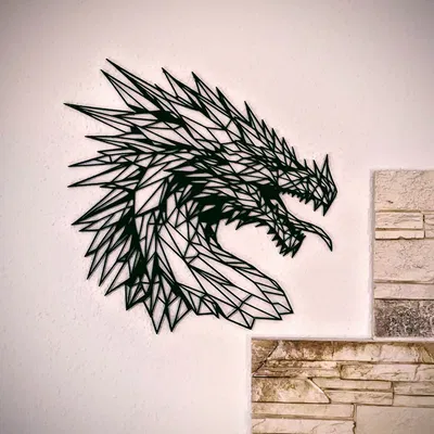 Đầu Rồng Trang Trí Tường - Vật Trang Trí 3D Độc Đáo