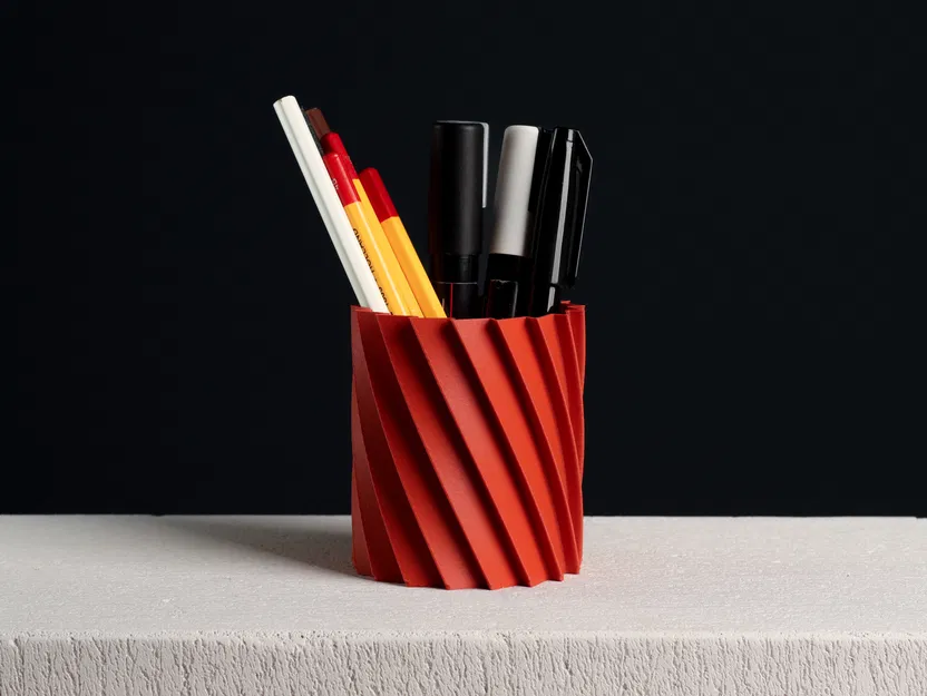 Cốc Đựng Bút Xoắn (Vase Mode & Shelled) - Twisted Pencil Cup - Image 1