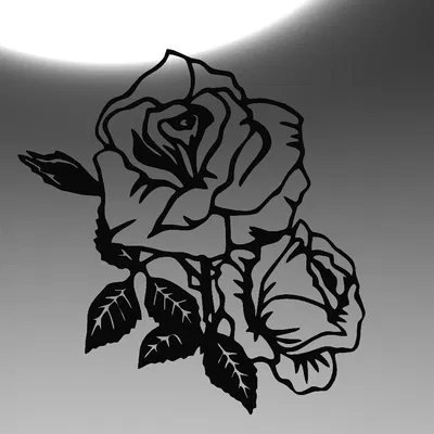 Hoa hồng line art 2D treo tường – rose wall art decor