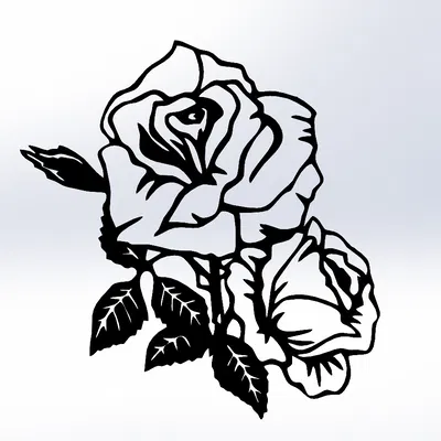 Hoa hồng line art 2D treo tường – rose wall art decor